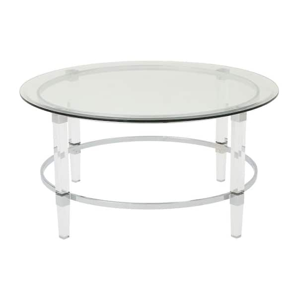 Clear circle online coffee table