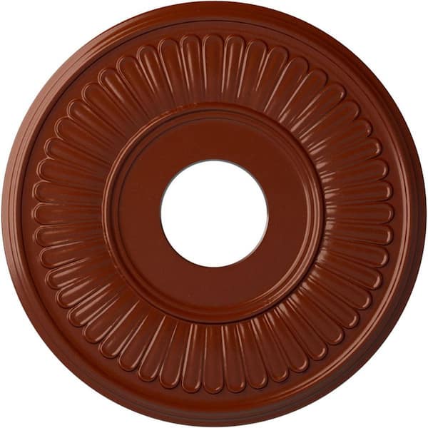 Ekena Millwork 3/4 in. x 15-3/4 in. x 15-3/4 in. Polyurethane Berkshire Ceiling Medallion, Firebrick