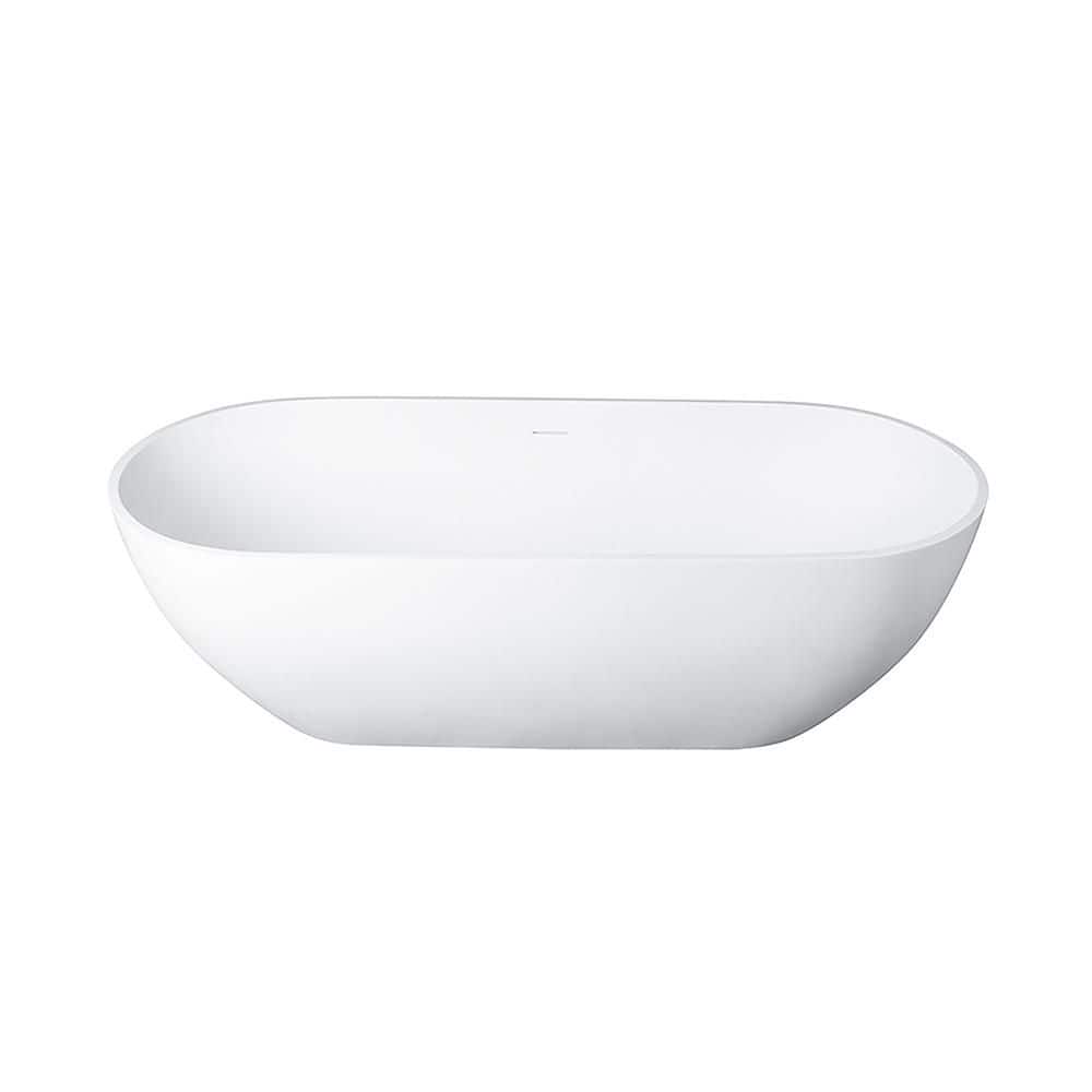 Aristocratic 69 in. x 29.5 in. Solid Surface Stone Resin Soaking White Bathtub with Center Drain in White price history on PriceWatchPro