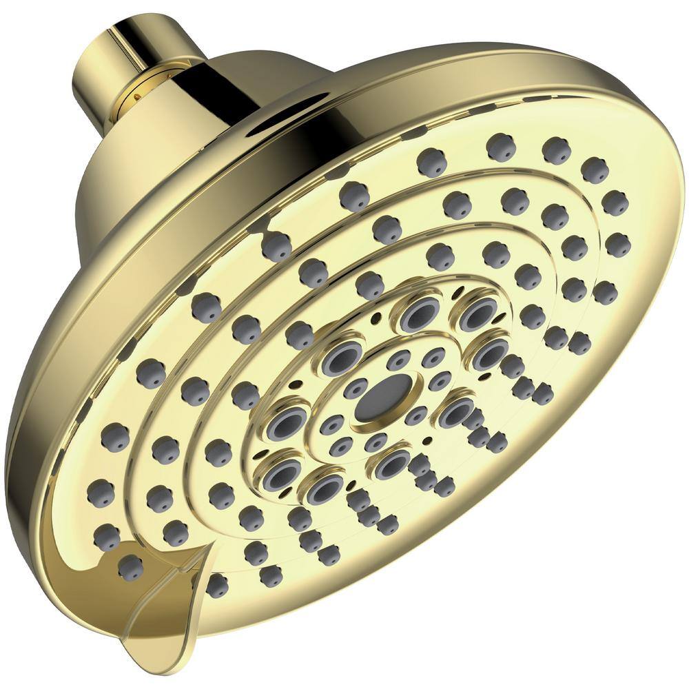 6-Spray Patterns with 2.5 GPM 5 in. Wall Mount Rain Fixed Shower Head in Go