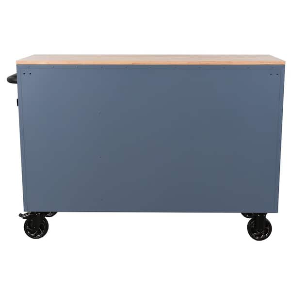 Husky Standard-Duty 52 in. W 10-Drawer Matte Cadet Gray Mobile