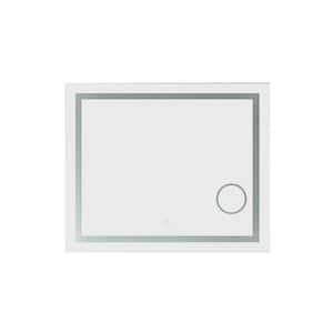 Astra 36 in. W x 30 in. H Frameless Rectangular LED Light Bathroom Vanity Mirror in Silver Finish