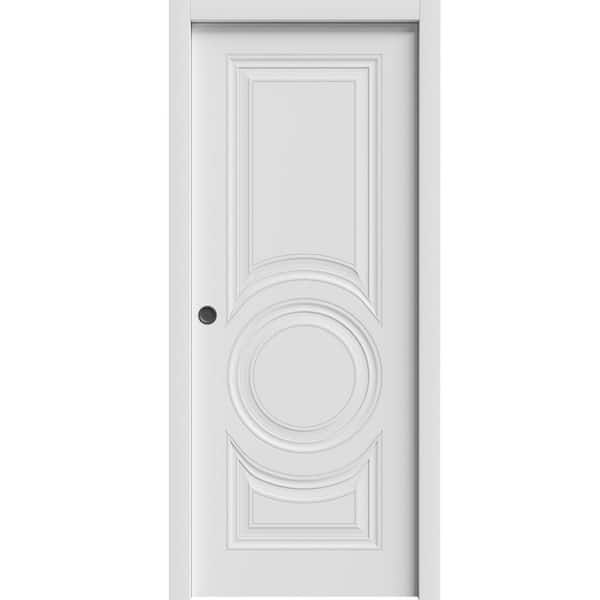 7801 32 in. x 80 in. Sold Core White Color Wood Sliding Door