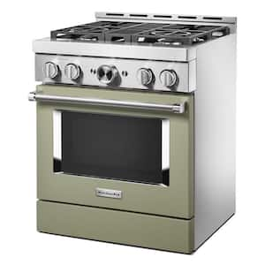 30 in. 4.1 cu. ft. Smart Commercial-Style Gas Range with Self-Cleaning and True Convection in Avocado Cream