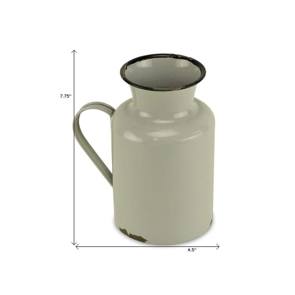 Small Gray and Black Metal Rustic Decorative Water Jug