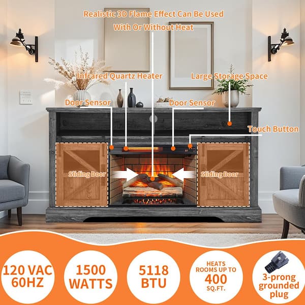 ToolCat 60 in. Freestanding Ultra Thin Tempered Glass Front Smart