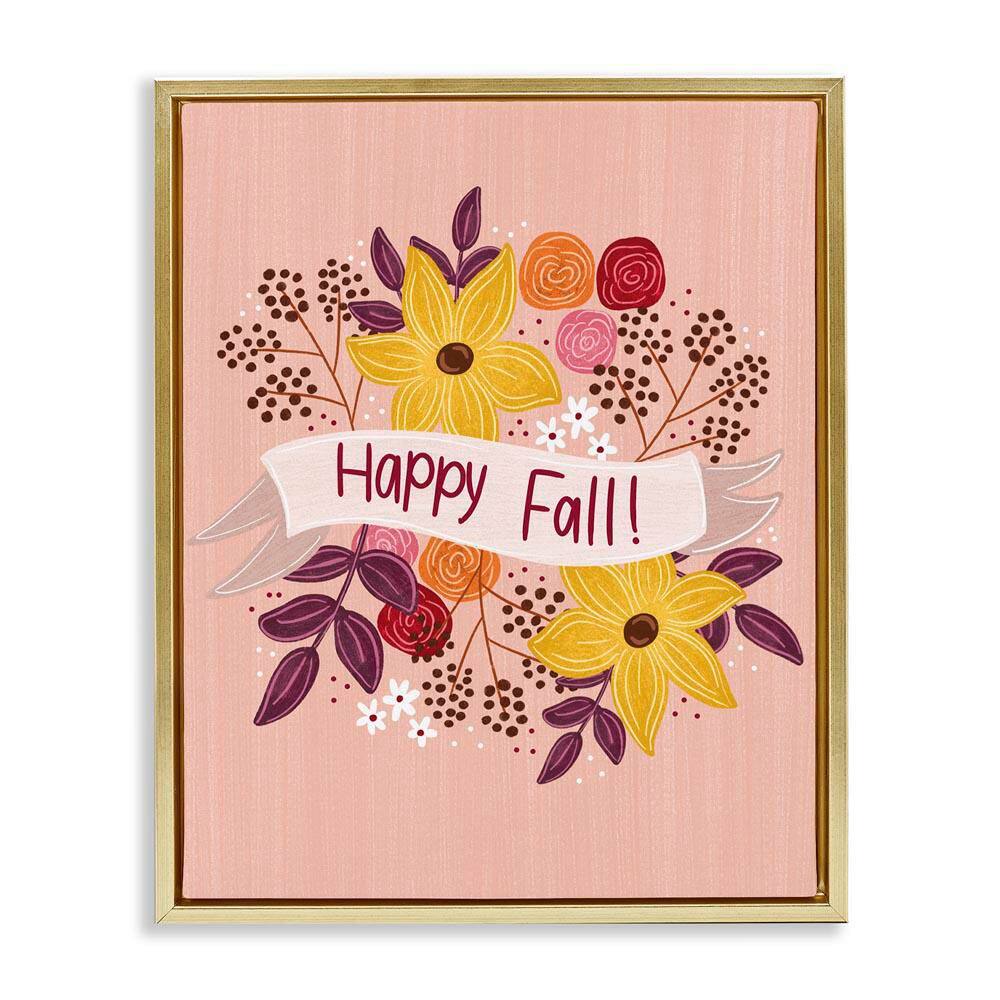 Celebrate Floral Fall by Emily Cromwell Gold Floater Frame Nature Graphic Art Print 31 in. x 25 in. price history on PriceWatchPro