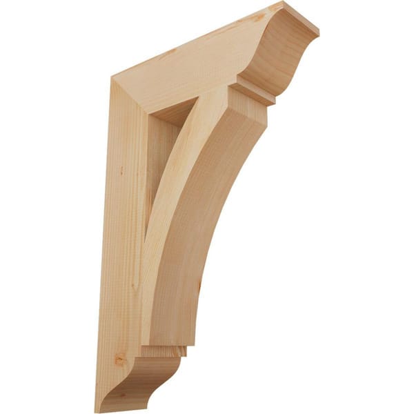 Ekena Millwork 5.5 in. x 34 in. x 22 in. Douglas Fir Thorton Traditional Smooth Bracket