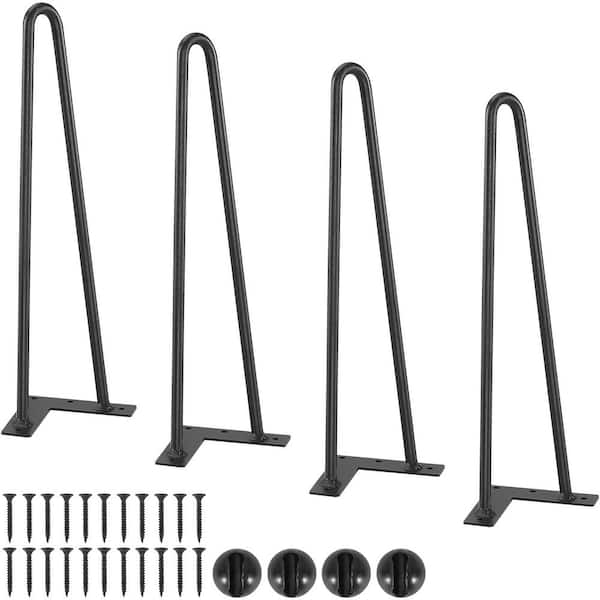 16 in. Hairpin Furniture Legs, Metal Home DIY Projects for Nightstand, Desk, 500 lbs. Capacity with Rubber 2025 Update