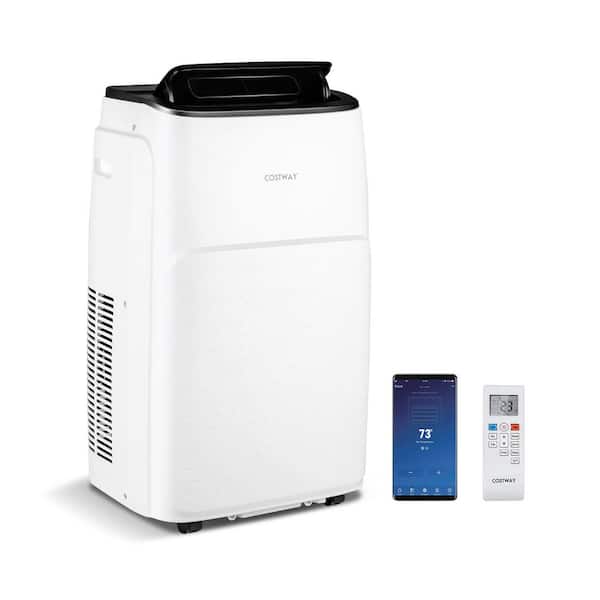 9100 BTU (DOE) Portable Air Conditioner Cools 600 sq. ft. with Heater Dehumidifier with Remote in White