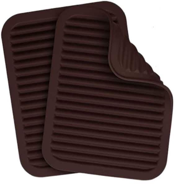 Zulay Kitchen 2-Pack (9 in. x 12 in.) Silicone Trivets for Hot Pots and Pans - Dark Mahogany