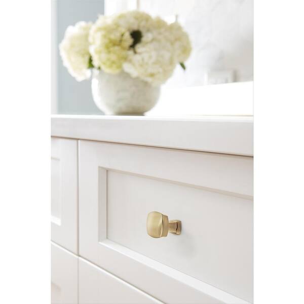 10-Pack Stature 1 1/4 in.  32mm  Classic Golden Champagne Square Cabinet Knobs