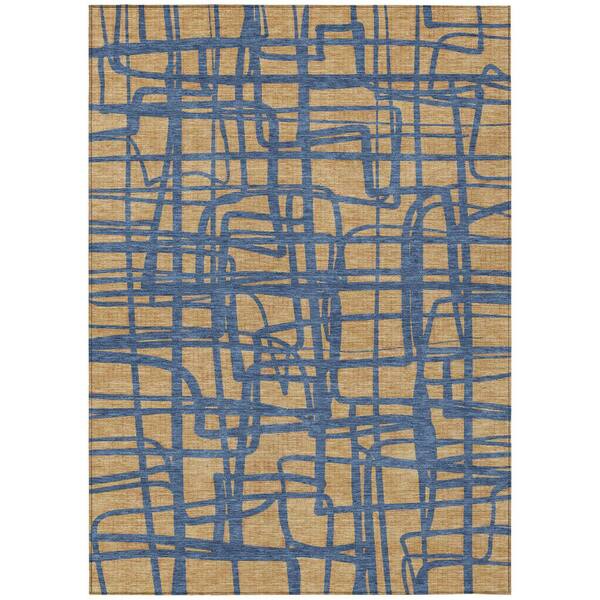 Chantille Machine Washable Indoor/Outdoor Abstract ACN2491 Gold 3 ft. x 5 ft. Area Rug