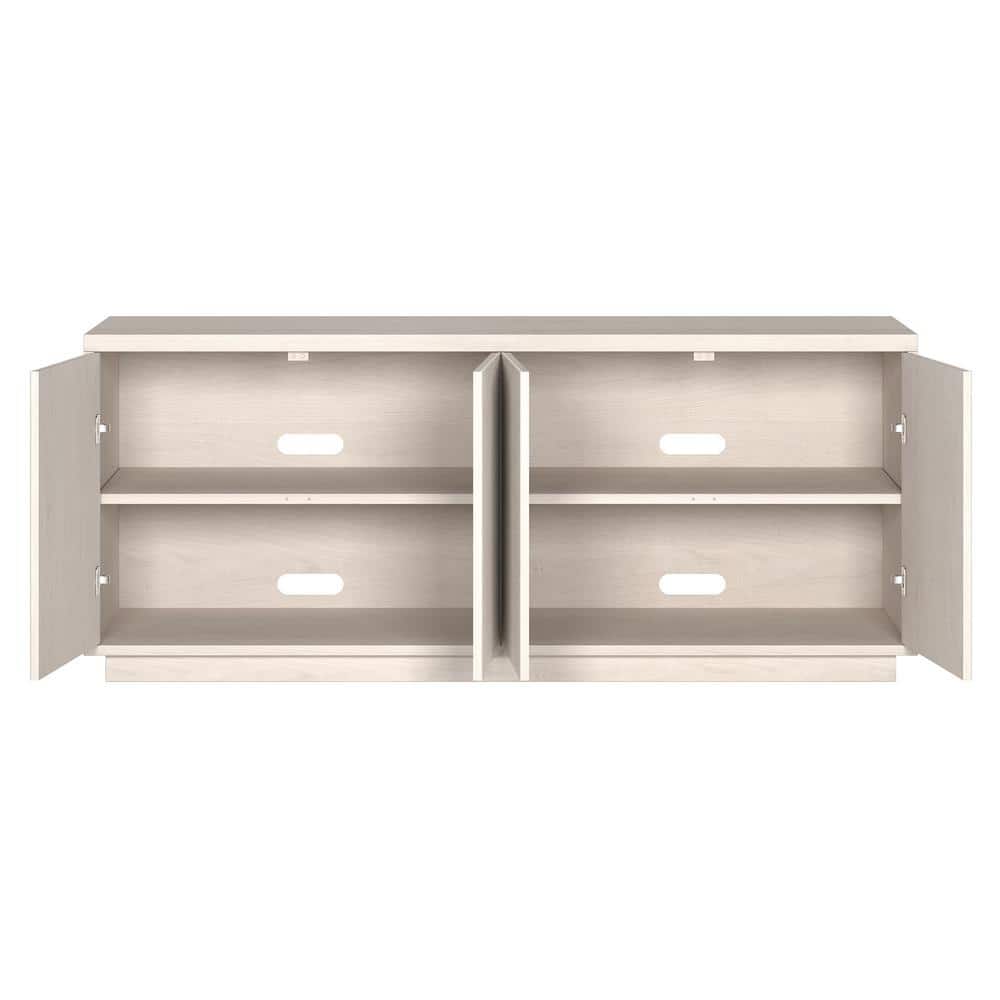 Alder White 57" Modern TV Stand with Cabinet