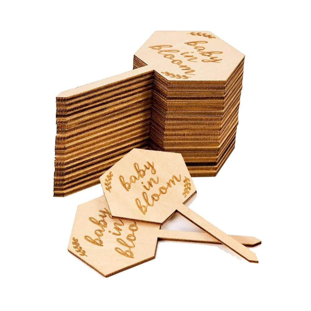 20-Pieces Hexagon Wooden Plant Stakes with Baby in Bloom Engraved Sign for Succulents price history on PriceWatchPro