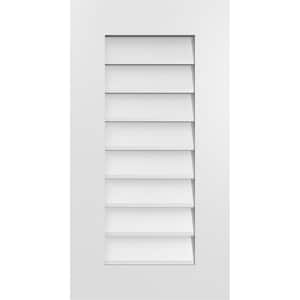 16 in. x 30 in. Rectangular White PVC Paintable Gable Louver Vent Non-Functional