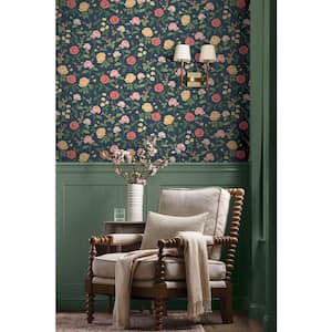 Roses Navy Blue Matte Non-Pasted Wallpaper