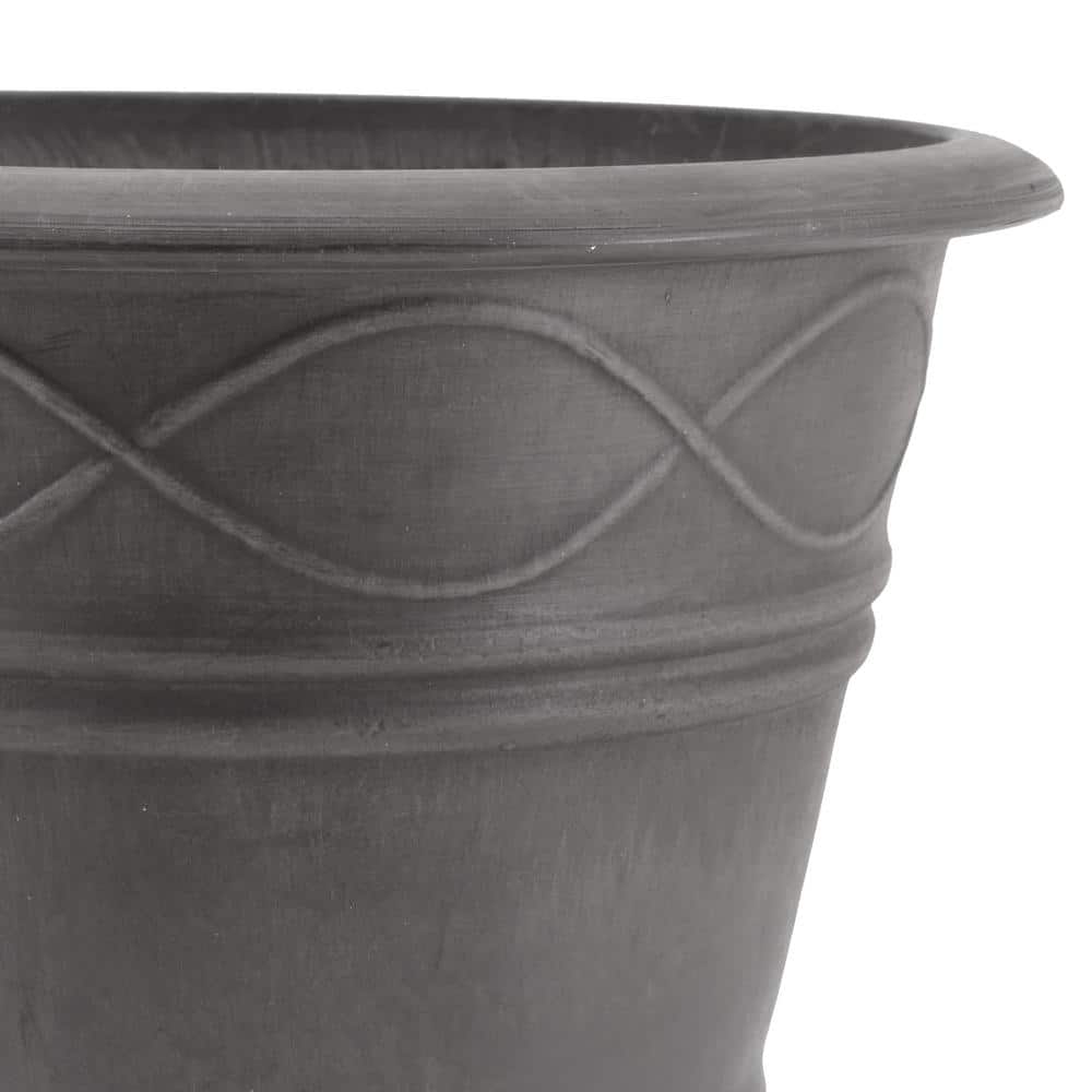Large Dark Charcoal Recycled Plastic Stone Planter Pot