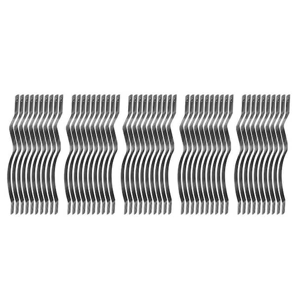 50-Pack 32 x 1 Aluminum Wavy Deck Railing Metal Spindles with Screws Curved Balusters for Wood Composite Fencing