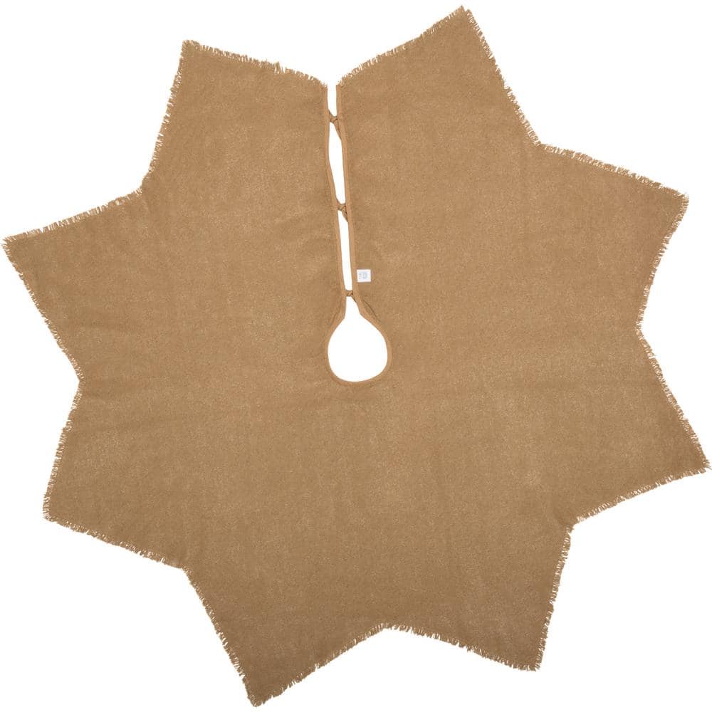 Natural Burlap 48-Inch Star-Shaped Christmas Tree Skirt