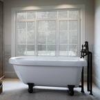 PELHAM & WHITE Highview 54 in. Acrylic Traditional Clawfoot Bathtub in White, Cannonball Feet