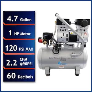 Quiet Flow 4.7 Gal. 1.0 HP Portable Electric Oil-Free Air Compressor