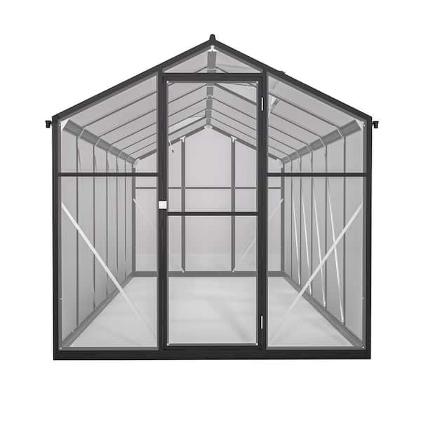Unbranded Outdoor&Garden 74 in. W x 149 in. D x 80 in. H Aluminum Frame Heavy Duty Polycarbonate Walk-in Greenhouse, Door, Window