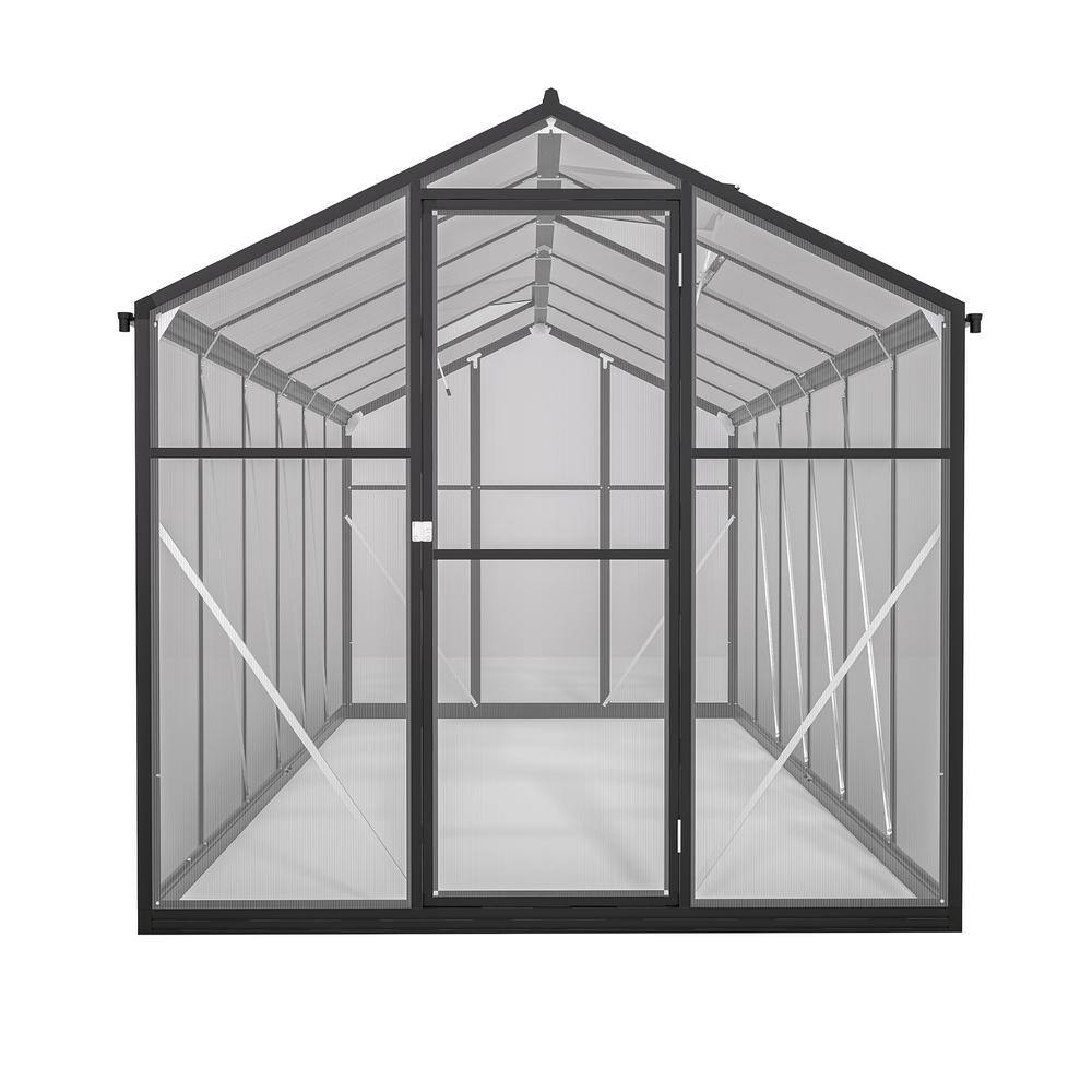 Outdoor&Garden 74 in. W x 149 in. D x 80 in. H Aluminum Frame Heavy Duty Polycarbonate Walk-in Greenhouse, Door, Window price history on PriceWatchPro