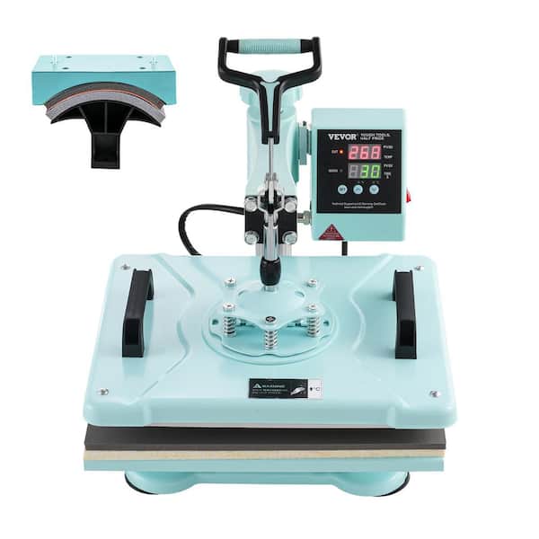 Heat Press Machine, 12 x 15 in. 2 in 1 Heat Transfer Machine with Hat Press, 360° Swing Away T-Shirt Pressing Machine