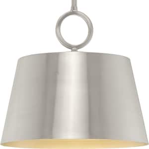 Parkhurst Collection 12.37 in. 1-Light Brushed Nickel New Traditional Pendant for Kitchen