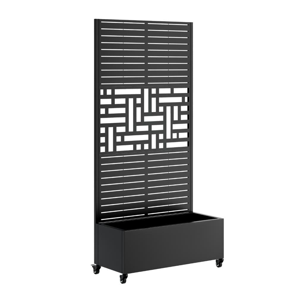 Black Metal Rectangular Raised Garden Bed with Trellis and Lockable Wheels (35.43 in. L x 15.74 in. W x 73.21 in. H) price history on PriceWatchPro