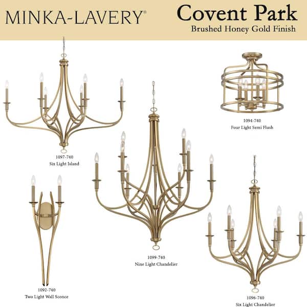 Minka Lavery Covent Park 6-Light Brushed Honey Gold Chandelier 