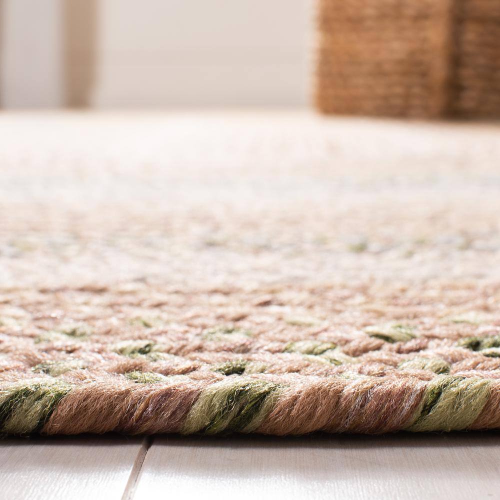 Handmade Braided Blue Synthetic 6' x 9' Oval Area Rug