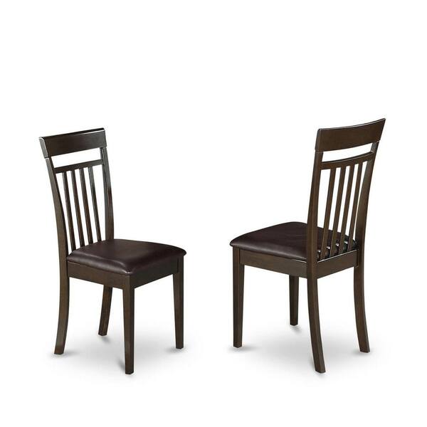 East West Furniture Cappuccino Faux Leather Upholstered