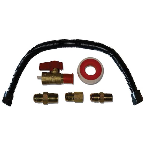Generic 24 in. Universal Gas Appliance Hook-up Kit for Space Heaters, Faux Fireplace Logs, and More - 24 in., Black