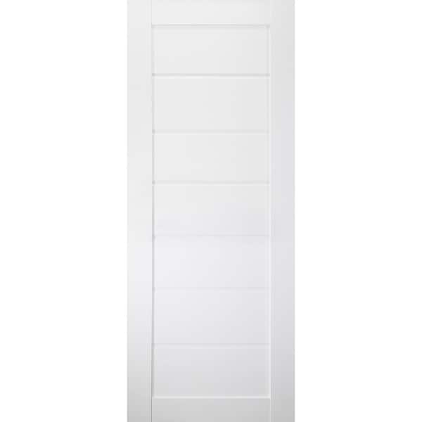 Alda 28 in. x 80 in. No Bore Bianco Noble Wood Composite Interior Door Slab