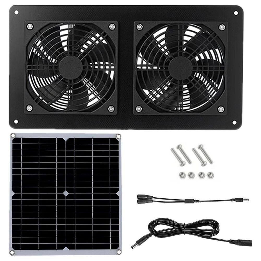 30W Solar Panel Dual Exhaust Fan Kit for Small Spaces, IP65 Waterproof price history on PriceWatchPro