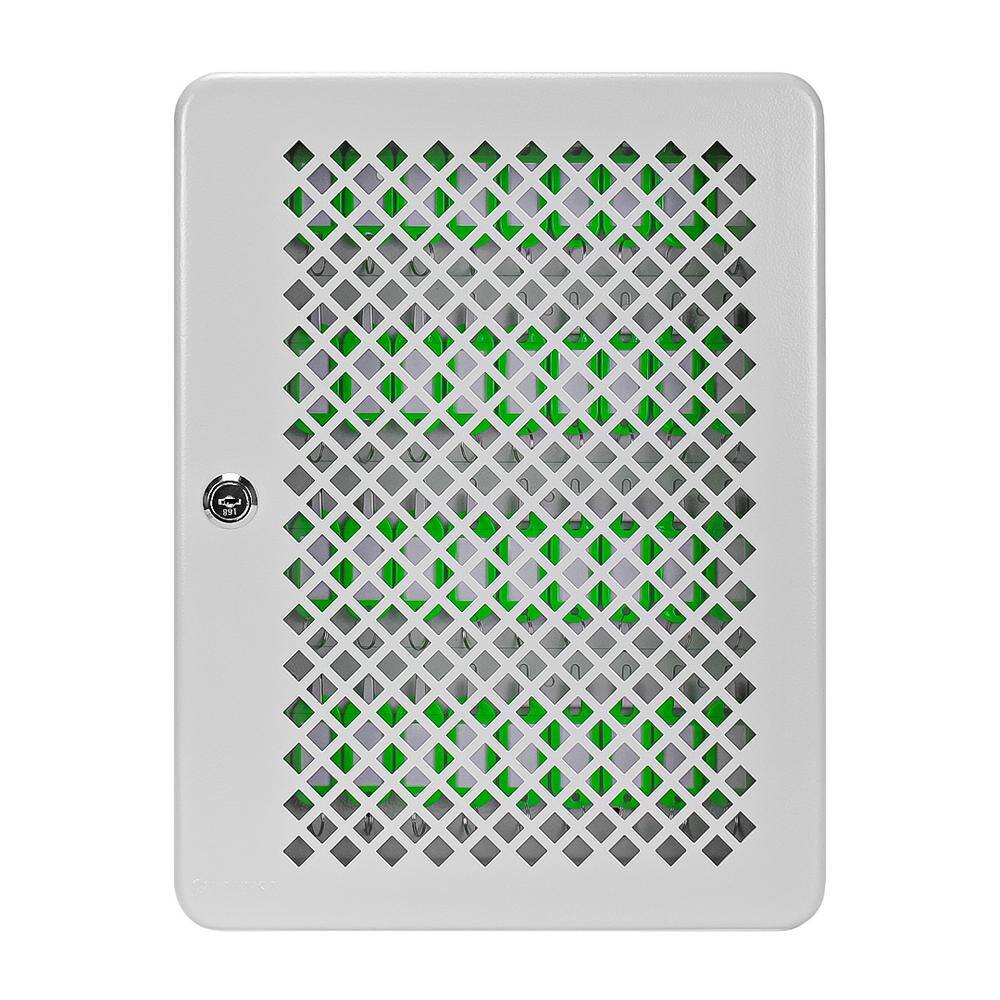 Gray Steel 40-Key Lock Box with Green Tags