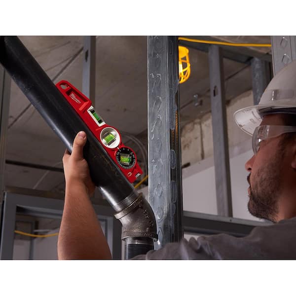 Milwaukee - 10 in./24 in./48 in./78 in. REDSTICK Magnetic Box Beam and Torpedo Level Set with 7 in. Rafter Square