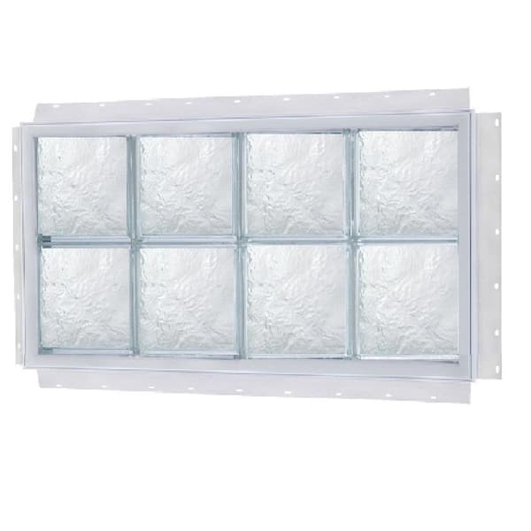 TAFCO WINDOWS 40 in. x 16 in. NailUp Ice Pattern Solid Glass Block Window