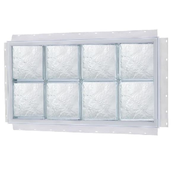 TAFCO WINDOWS 40 in. x 32 in. NailUp Ice Pattern Solid Glass Block Window