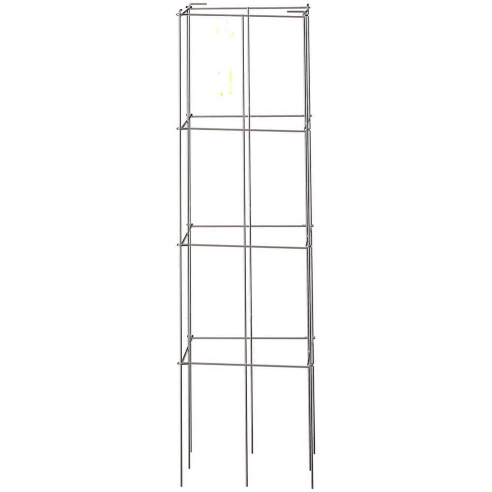 46.1 in. Tomato Cages 5-Piece Square Plant Support Cages Silver PVC-Coated Steel Tomato Towers for Climbing Vegetables price history on PriceWatchPro