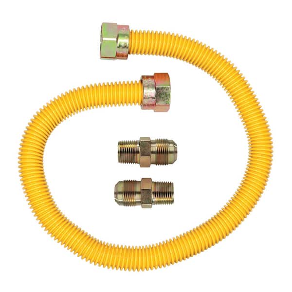 5/8 in. OD x 1/2 in. MIP x 1/2 in. MIP x 24 in. Stainless Steel Yellow Coated Gas Connector (150,000 BTU)