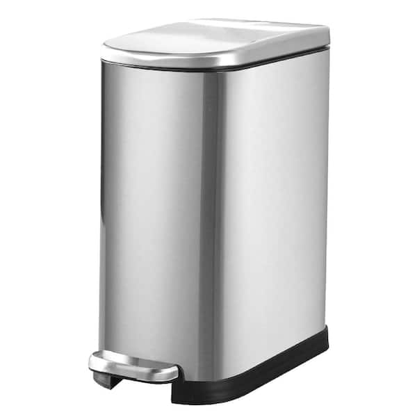 3.5 gal Bathroom Trash Can with Soft Close Lid, Pedal Wastebasket and Removable Inner Bucket for home use