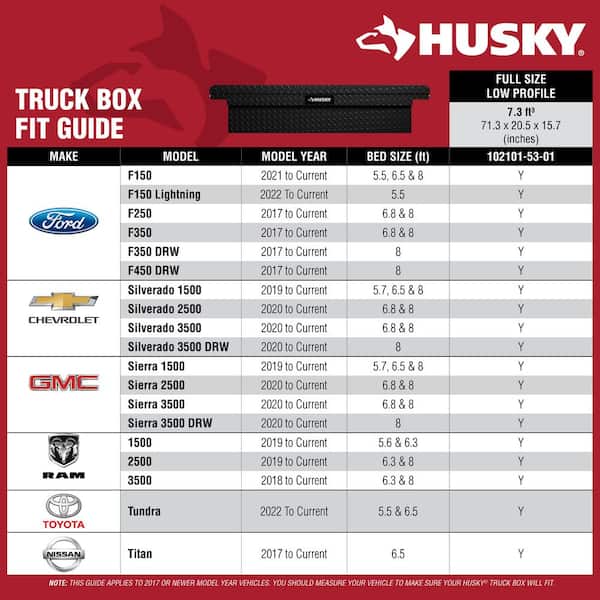 72 in. Crossover Truck Tool Box in Aluminum, w/ Low Profile for Full Size Trucks, in Matte Black