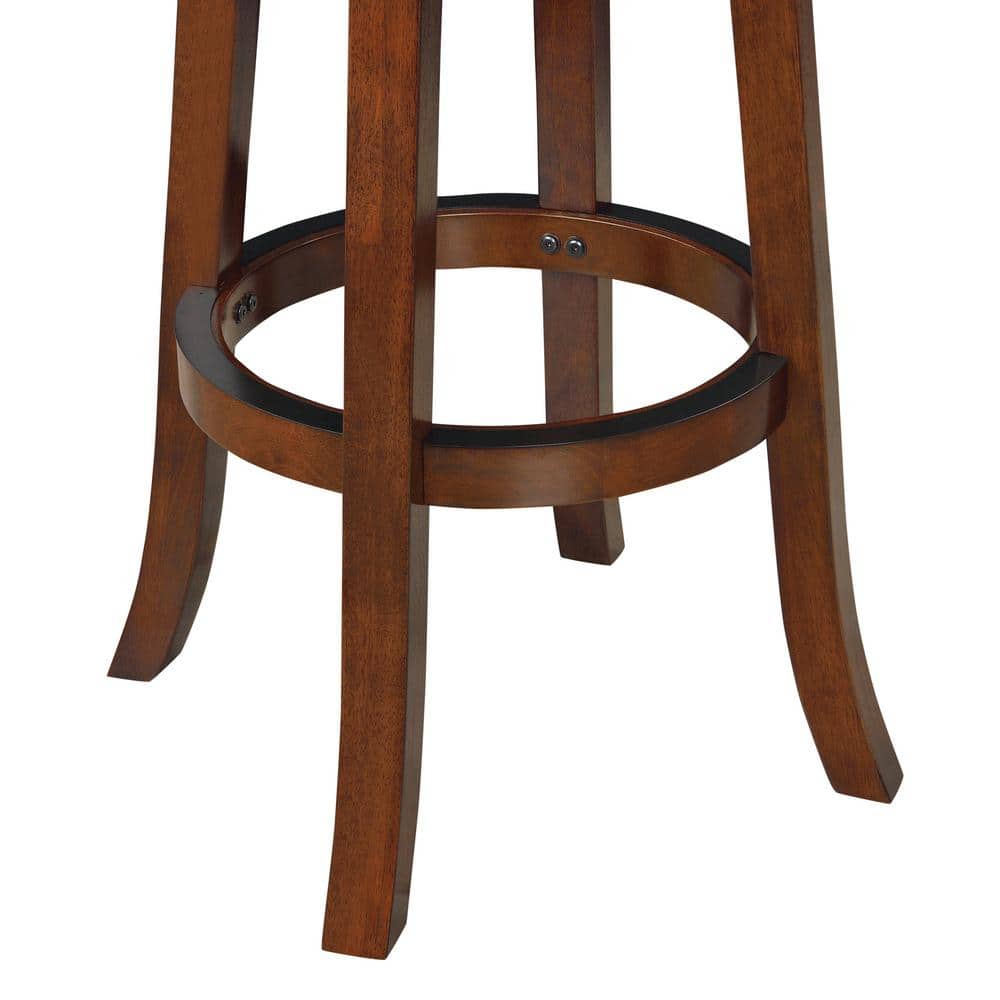 Augusta 34" Cherry Red Swivel Barstool with Faux Leather Seat