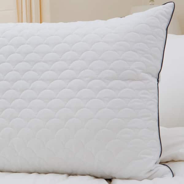 Perfect Fit Extra Firm Density Standard Size 233 Thread-Count Quilted Sidewall Pillow 2 Pack White