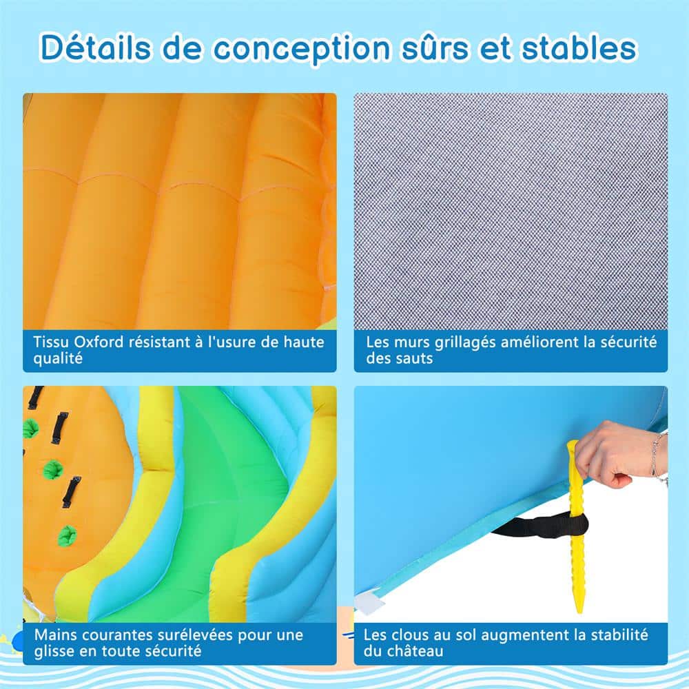 Large Blue and Yellow Inflatable Water Slide Park