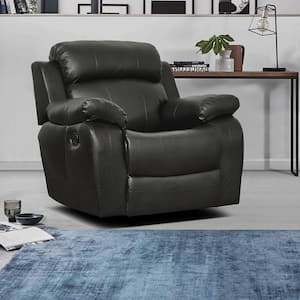 Magic Home Home Theater Adjustable Seating PU Leather Recliner Chair with  Thick Seat Cushion and Backrest, Black CS-W50125178 - The Home Depot