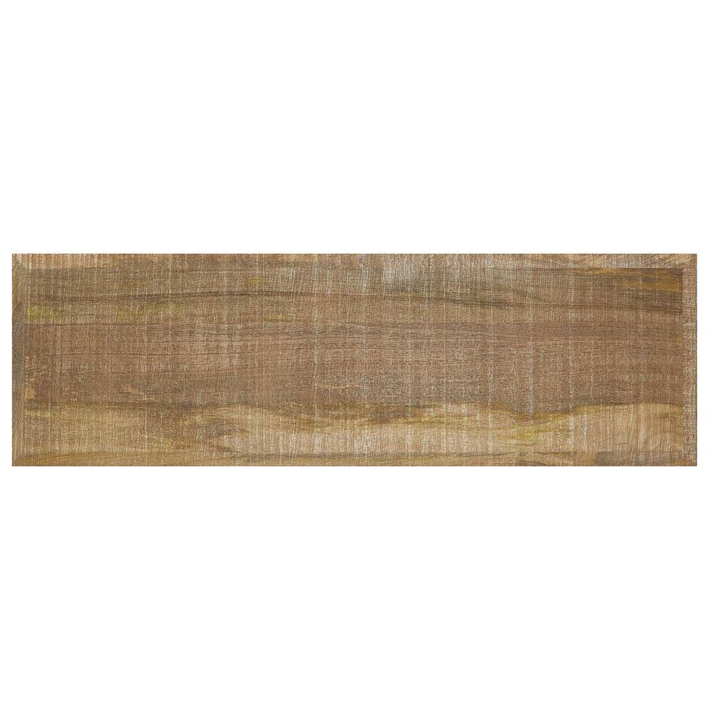Durham 43" Distressed Natural Mango Wood Industrial Bench